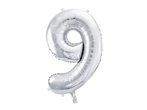 Large Number Silver Foil Balloons (0-9)