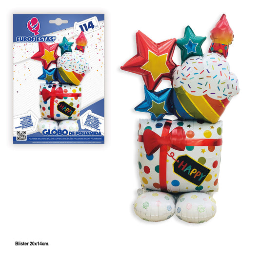 Presents & Cupcake - Standing Foil Balloon