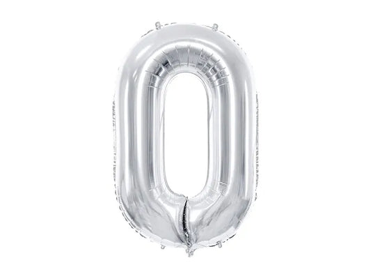 Large Number Silver Foil Balloons (0-9)