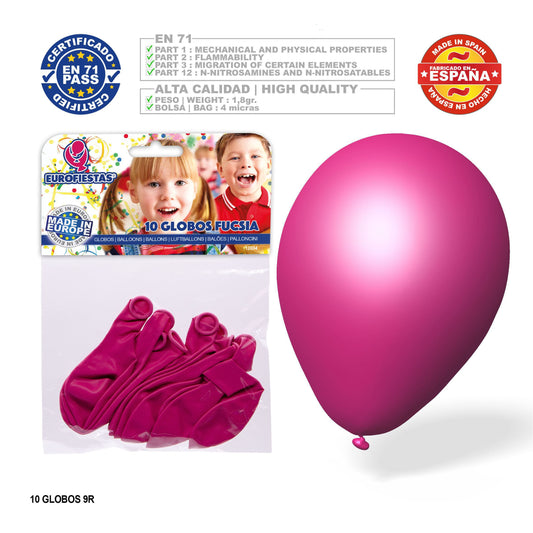 10x Latex Balloons - Fuchsia