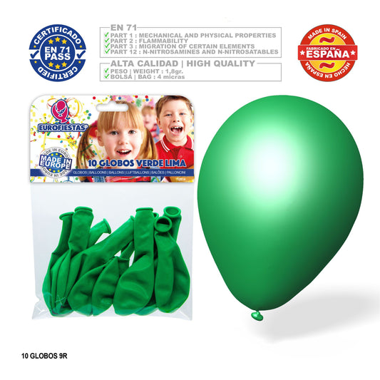 10x Latex Balloons - Green