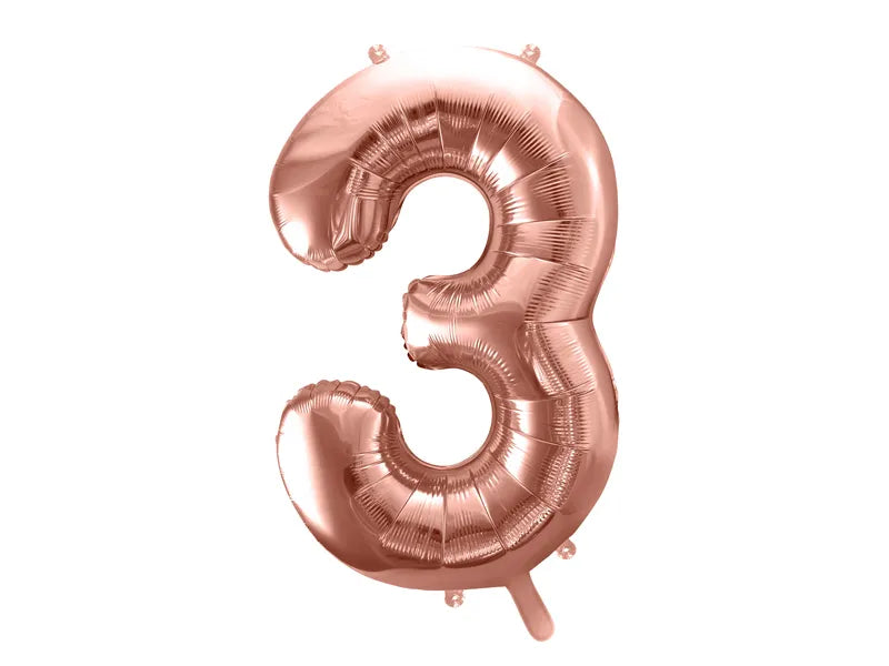 Large Number Rose Gold Foil Balloons (0-9)