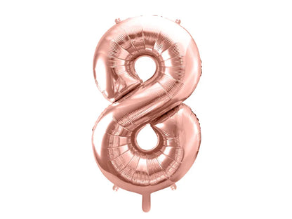 Large Number Rose Gold Foil Balloons (0-9)