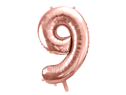 Large Number Rose Gold Foil Balloons (0-9)