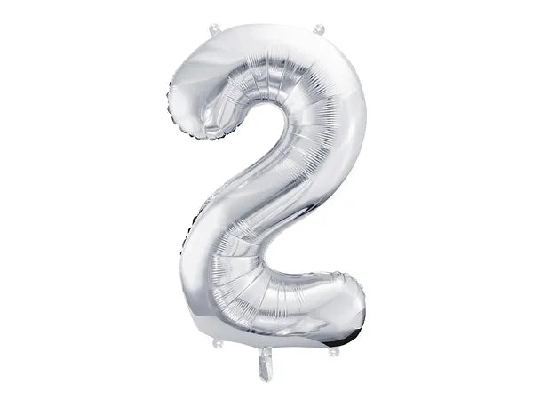 Large Number Silver Foil Balloons (0-9)