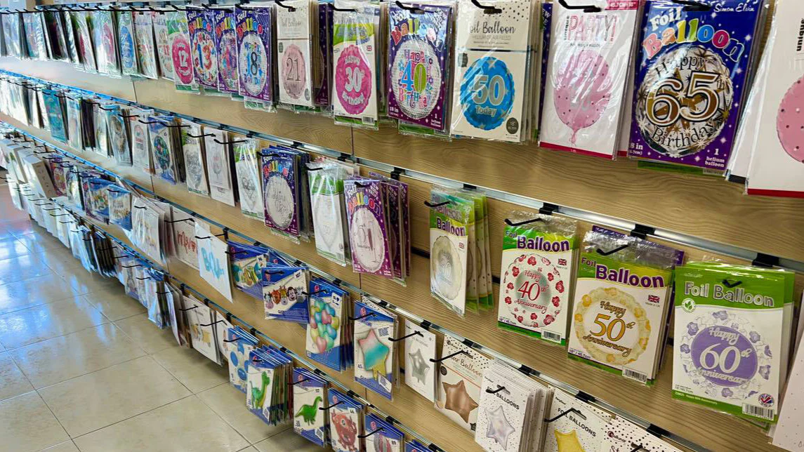 Helium balloons display